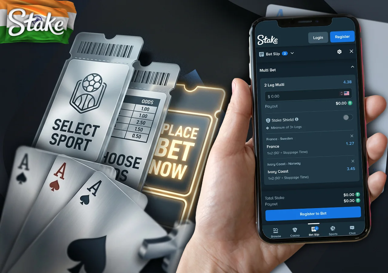 Step by step tutorial on how to place sports bets at Stake